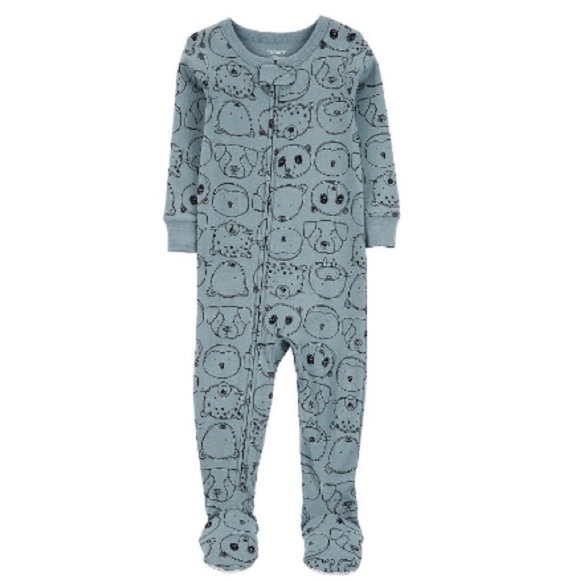 Carter's Toddler Boys Cotton Animals-Print 100%Snug Fit 1Piece Footed Pajamas 5T - Picture 5 of 9